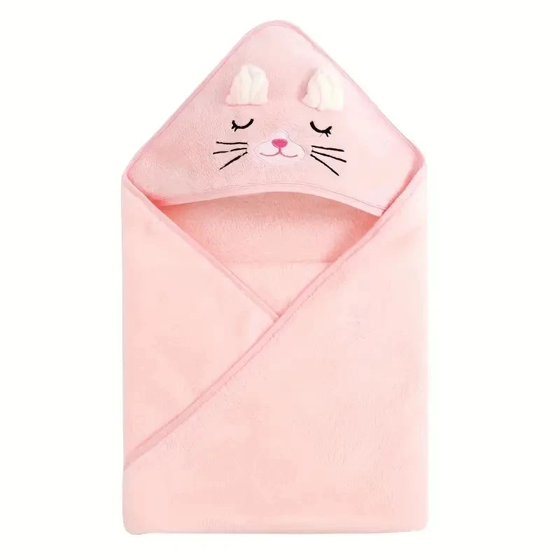 Amiriva Baby Hooded Bath Towel – Coral Velvet Cloak Blanket for Newborns and Toddlers