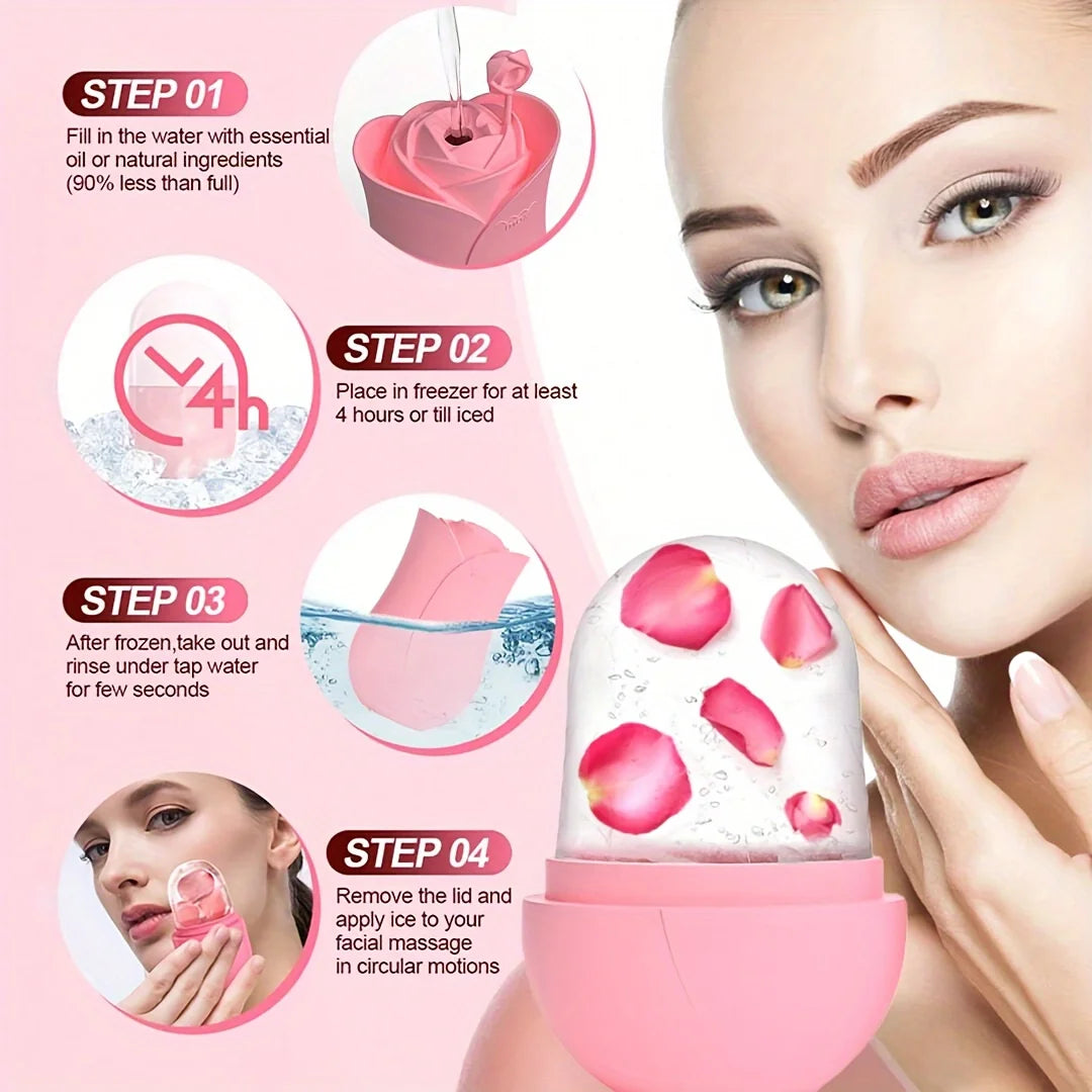 Ice Roller Massager for Face, Eyes, and Neck Cooling & Toning Tool