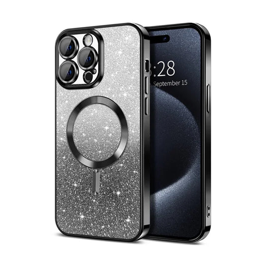 Amiriva glitter iPhone case with MagSafe compatibility and lens protector