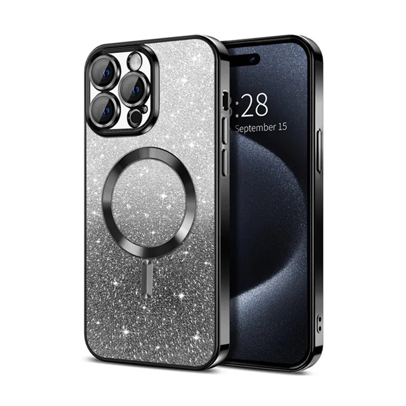 Luxury Plating Glitter Magnetic Case For iPhone - (SF101B)