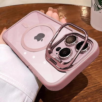 MagSafe Clear iPhone Case with Stand & Lens Protector- (CC1001)