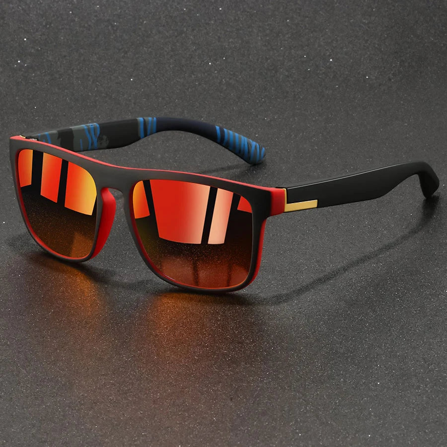 Amiriva Unisex Retro Rectangle Sunglasses with Polarized Lenses and UV400 Protection for Outdoor Activities