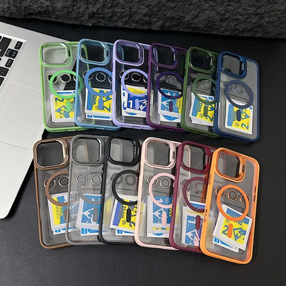 Luxury Magnetic Shockproof iPhone Case – MagSafe Compatible with Stand & Lens Protection - (SF2020A)