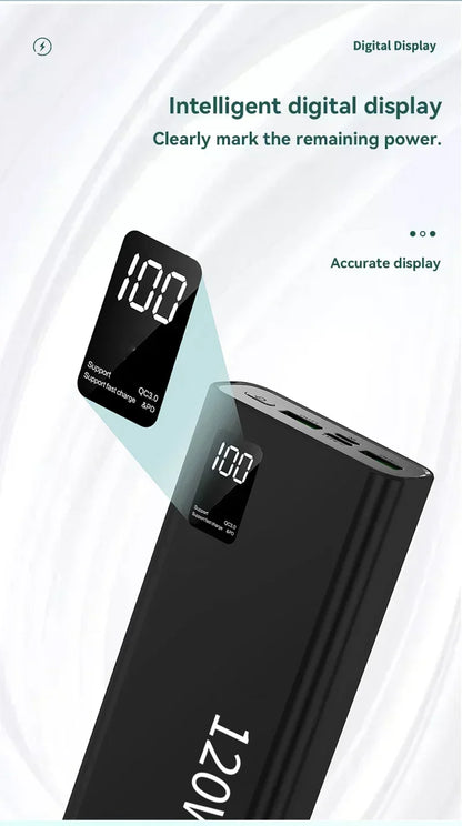 120W 500,000mAh Power Bank – Ultra High Capacity Fast Charger with Digital Display (AR1007)