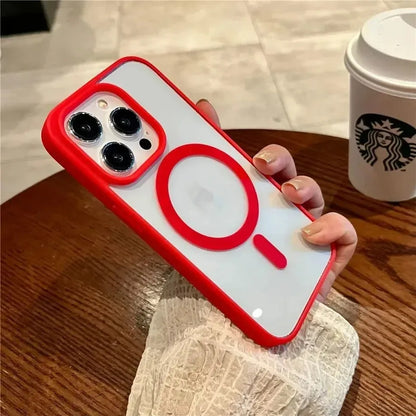 Magnetic Wireless Charging MagSafe Case for iPhone 14 & 15 – Shockproof Transparent Bumper Cover + Free Shipping - (SN1015)