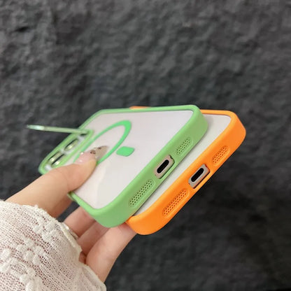 Luxury Magnetic Shockproof iPhone Case – MagSafe Compatible with Stand & Lens Protection - (SF2020A)