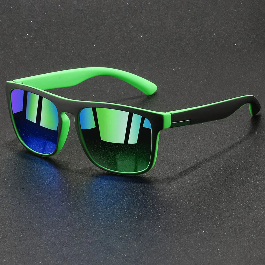 Amiriva Unisex Retro Rectangle Sunglasses with Polarized Lenses and UV400 Protection for Outdoor Activities