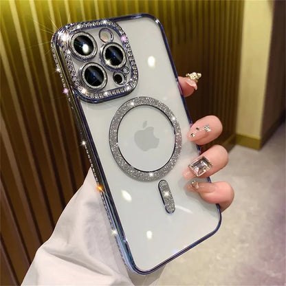Amiriva Glitter Transparent iPhone Case – MagSafe Compatible | Fashion Meets Function - KR1001A