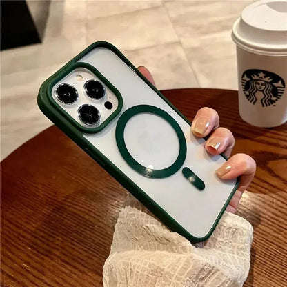 Magnetic Wireless Charging MagSafe Case for iPhone 14 & 15 – Shockproof Transparent Bumper Cover + Free Shipping - (SN1015)