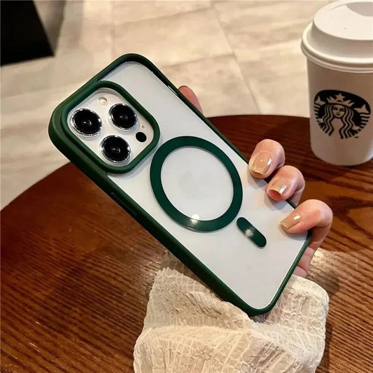 Magnetic Wireless Charging MagSafe Case for iPhone 14 & 15 – Shockproof Transparent Bumper Cover + Free Shipping - (SN1015)