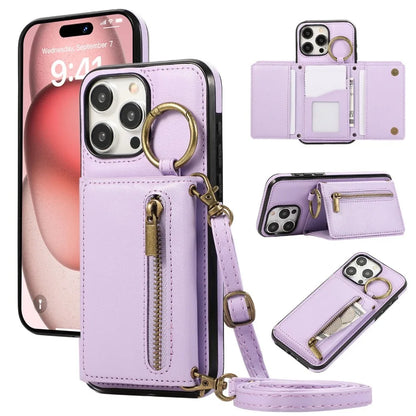 iPhone leather wallet case with built-in stand ring