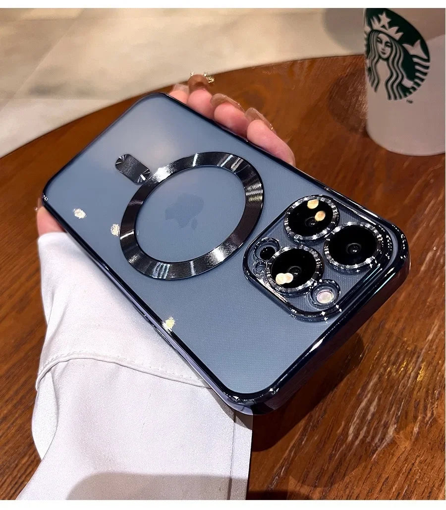 Fashion Magnetic Soft Silicone Case For iPhone - (SF1016A)