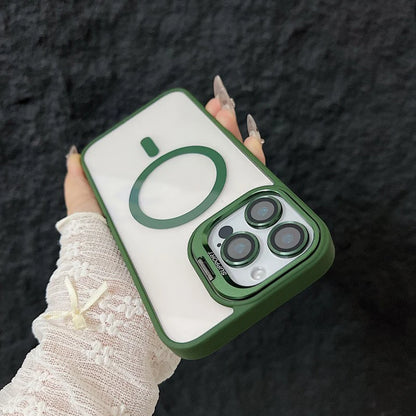 Luxury Magnetic Shockproof iPhone Case – Glass Lens Protector & Stand - (SF2020B)