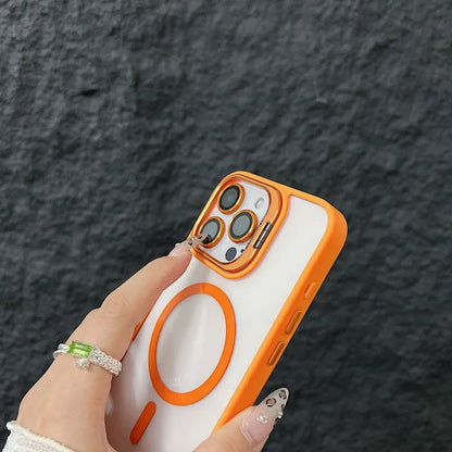 Luxury Magnetic Shockproof iPhone Case – MagSafe Compatible with Stand & Lens Protection - (SF2020A)
