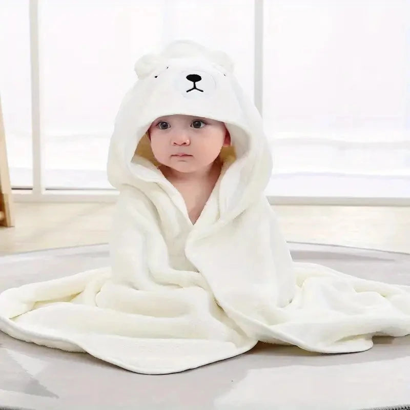 Amiriva Baby Hooded Bath Towel – Coral Velvet Cloak Blanket for Newborns and Toddlers