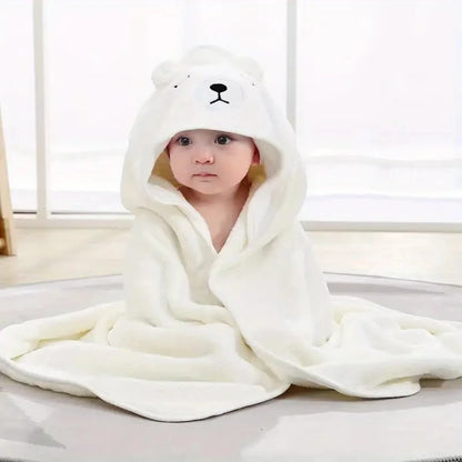 Amiriva Baby Hooded Bath Towel – Coral Velvet Cloak Blanket for Newborns and Toddlers