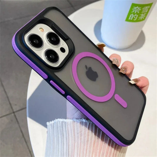 Amiriva Matte MagSafe iPhone Case with Kickstand and Color Frame