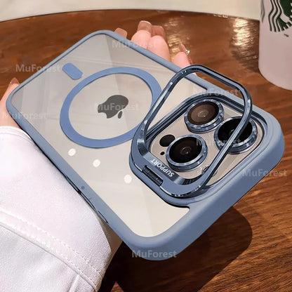 MagSafe Clear iPhone Case with Stand & Lens Protector- (CC1001)