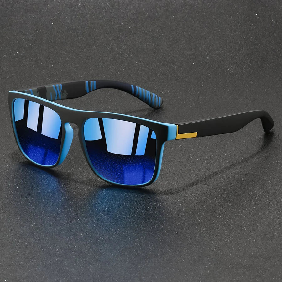 Amiriva Unisex Retro Rectangle Sunglasses with Polarized Lenses and UV400 Protection for Outdoor Activities