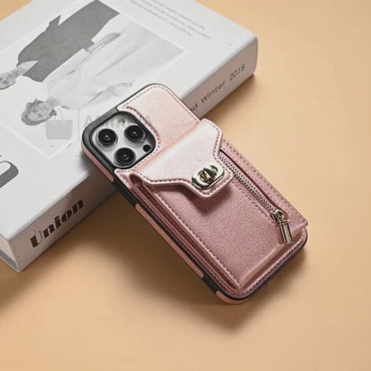 Amiriva Lanyard Leather Zip Wallet Case for iPhone 11–16 - (AR1016)