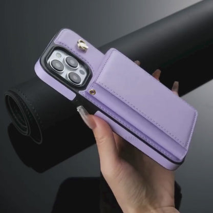 Crossbody Wallet Phone Case with Card Slots & Stand – For iPhone 11-16 (ZYP206)